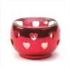 RED SILVER HEARTS VOTIVE HOLDR