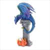 Sapphire Dragon Column Figurine (WFM-38587)